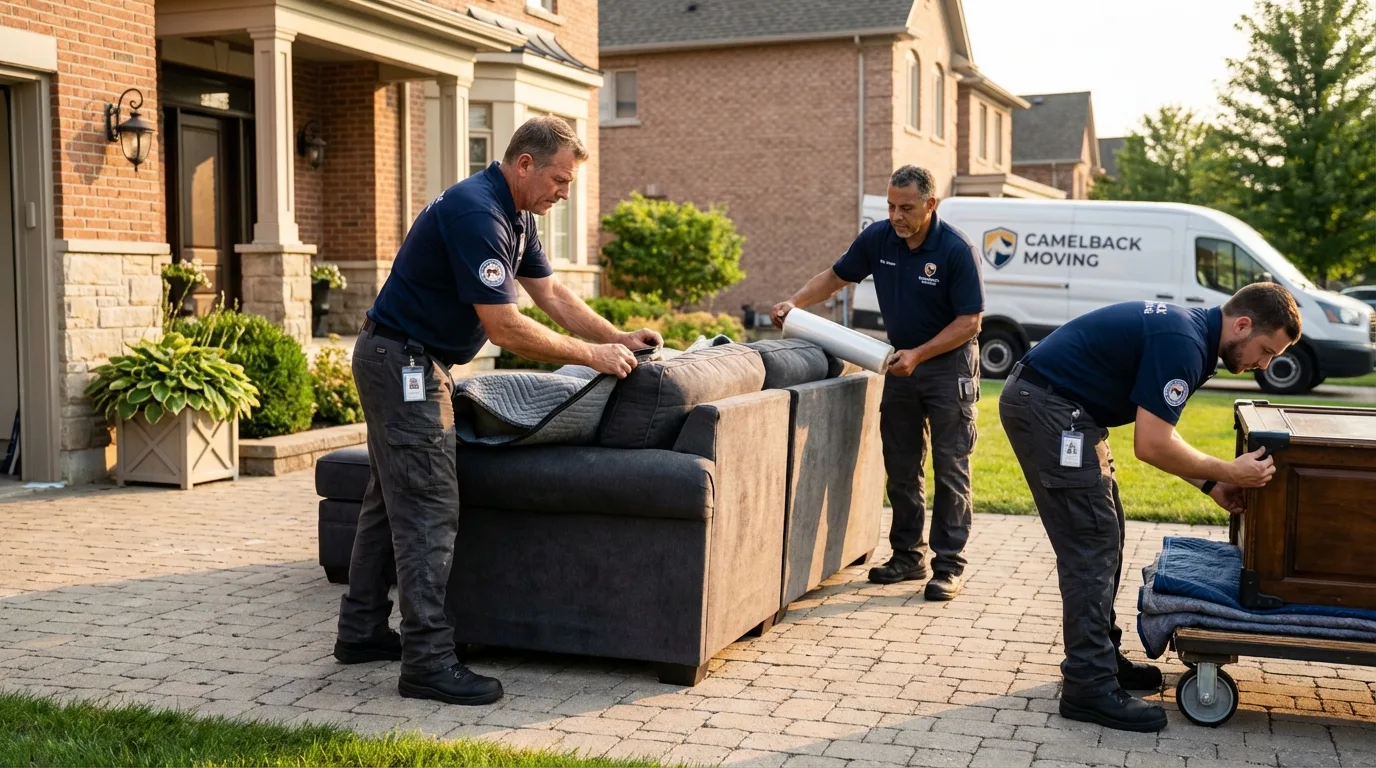 Large estate moving crew wrapping furniture in Buchanan, GA